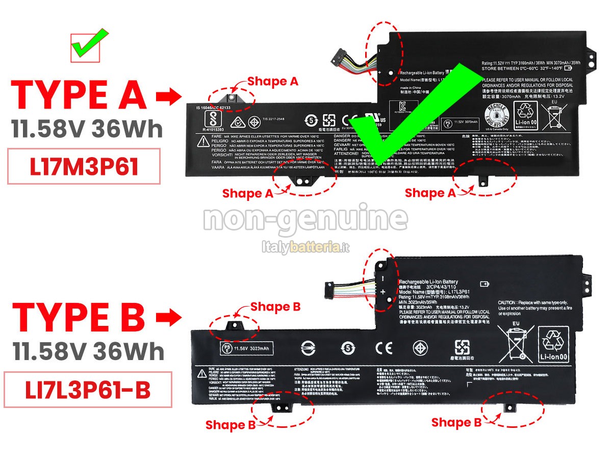 Batteria per Lenovo YOGA 720-12IKB-81B5003US
