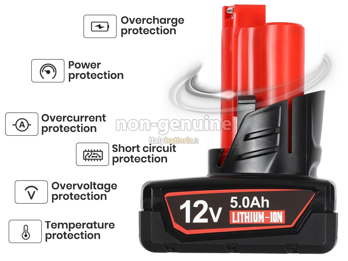 Batteria per Milwaukee 48-11-2411