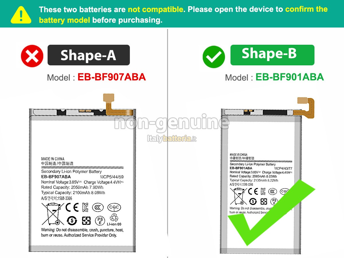 Batteria per Samsung W2020