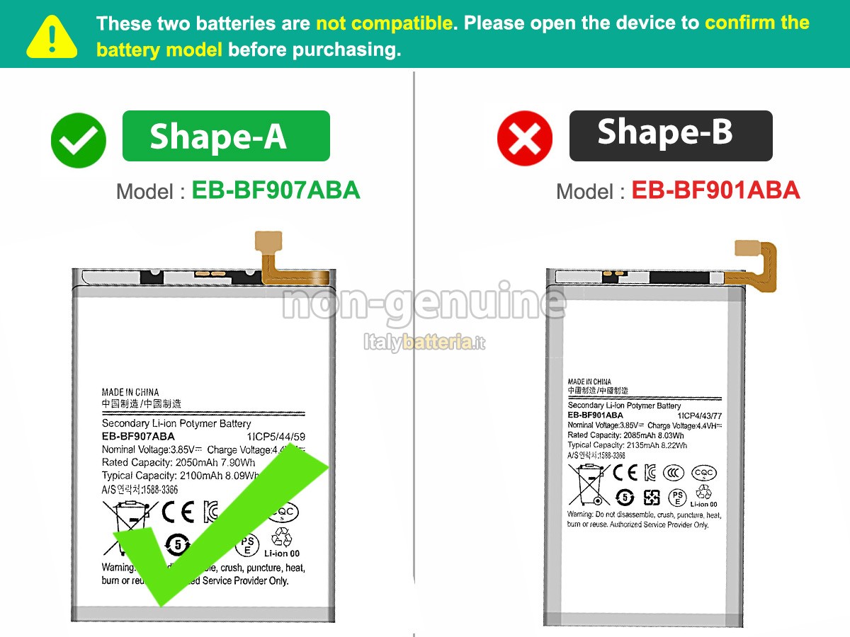 Batteria per Samsung W2020