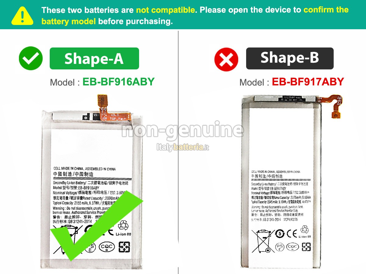 Batteria per Samsung SM-F916N