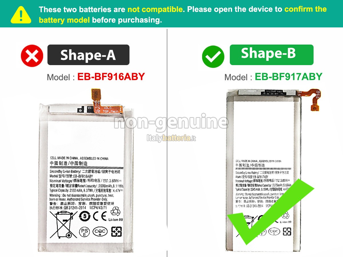 Batteria per Samsung SM-F916N