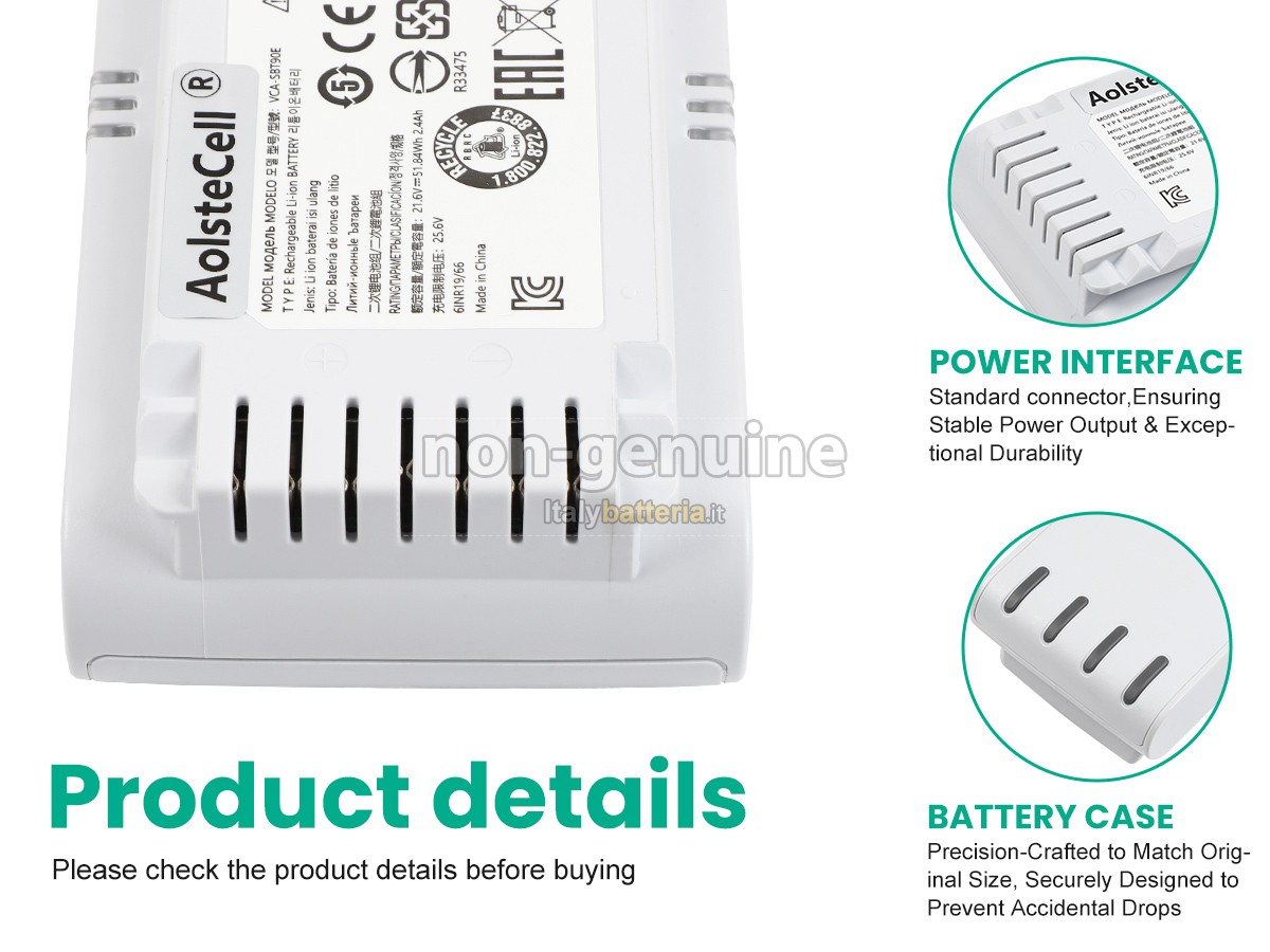 Batteria per Samsung VCA-SBT90EB(6INR19/66)